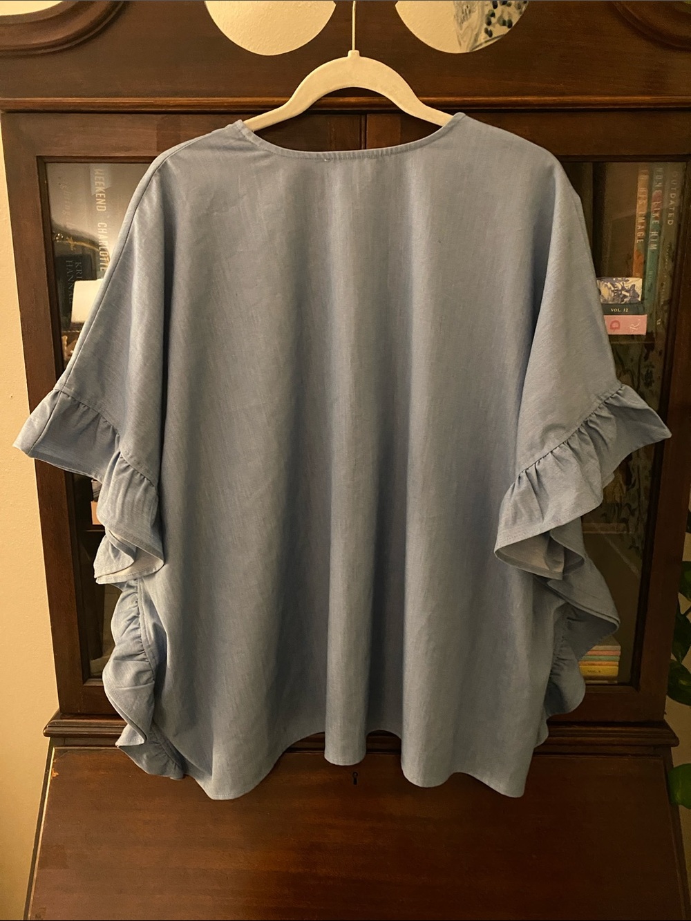 Chambray Ruffle Blouse - Picture 4 of 4